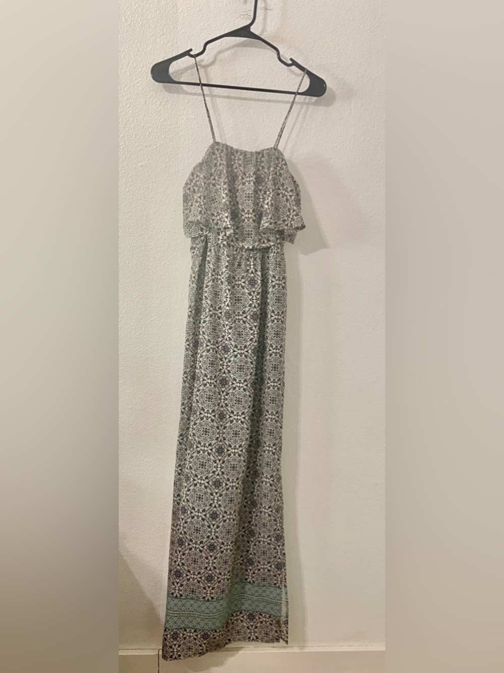 Boho Floral Ruffle Maxi Dress | Multicolor | Size Medium - Picture 3 of 4